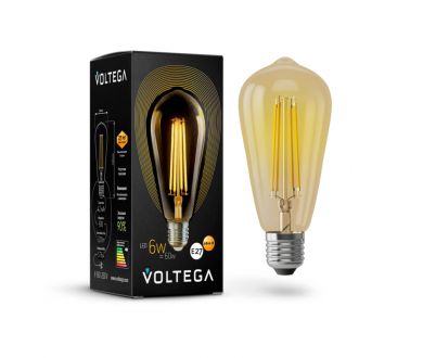 Купить Лампа светодиодная филаментная Voltega E27 6W 2800К золотая VG10-ST64Gwarm6W 5526 Лампа светодиодная филаментная Voltega E27 6W 2800К золотая VG10-ST64Gwarm6W 5526