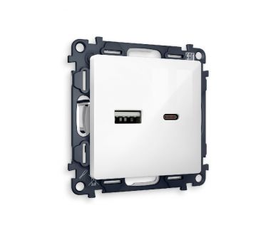 Купить Комплект механизма розетки 2USB A+C 20W (быстрая зарядка) Ambrella Volt Alfa MA111010 Комплект механизма розетки 2USB A+C 20W (быстрая зарядка) Ambrella Volt Alfa MA111010