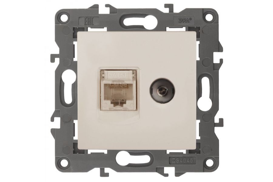 Розетка RJ45+TV Эра 14-3110-02 Б0034315