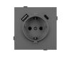 Механизм розетки с USB зарядкой Arlight SCT-TENDO-MUAC-SFPL-GR (230V, 16A) 054609