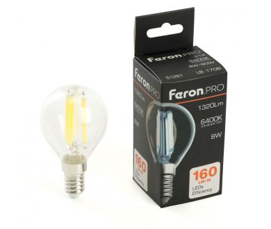 Купить Лампа светодиодная Feron LB-1708 E14 8W 6400K 51261 Лампа светодиодная Feron LB-1708 E14 8W 6400K 51261