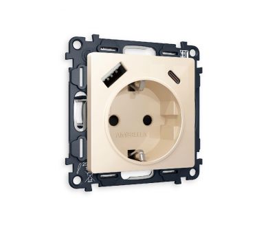 Купить Комплект механизма розетки 2USB A+C 20W (быстрая зарядка) с/з Ambrella Volt Alfa MA310010 Комплект механизма розетки 2USB A+C 20W (быстрая зарядка) с/з Ambrella Volt Alfa MA310010