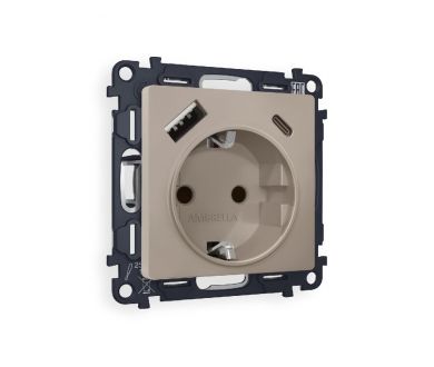 Купить Комплект механизма розетки 2USB A+C 20W (быстрая зарядка) с/з Ambrella Volt Alfa MA370010 Комплект механизма розетки 2USB A+C 20W (быстрая зарядка) с/з Ambrella Volt Alfa MA370010