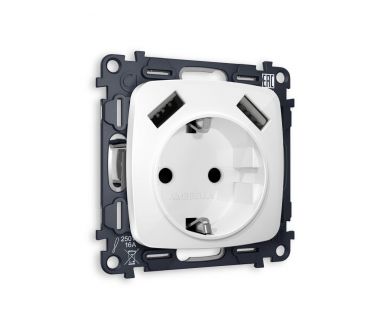 Купить Комплект механизма электрической розетки USB A+A 18W Ambrella Volt Omega (OP1090, VM155) MO109010 Комплект механизма электрической розетки USB A+A 18W Ambrella Volt Omega (OP1090, VM155) MO109010
