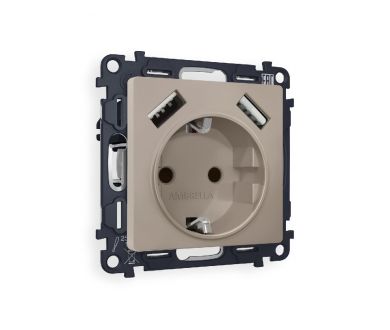 Купить Комплект механизма розетки 2USB A+A 18W (быстрая зарядка) с/з Ambrella Volt Alfa MA369010 Комплект механизма розетки 2USB A+A 18W (быстрая зарядка) с/з Ambrella Volt Alfa MA369010