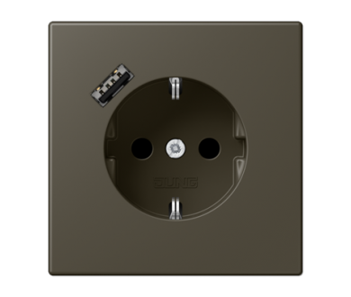 Купить Розетка 2K+З USB Typ A Jung LC1520-18A241 Розетка 2K+З USB Typ A Jung LC1520-18A241
