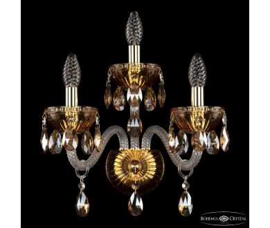 Купить Бра Bohemia Ivele Crystal 5417B/2+1/165 G Amber/M-1G K721 Бра Bohemia Ivele Crystal 5417B/2+1/165 G Amber/M-1G K721