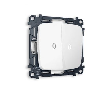 Купить Комплект механизма 2-кл выключателя с подсветкой Ambrella Volt Omega MO124015 Комплект механизма 2-кл выключателя с подсветкой Ambrella Volt Omega MO124015