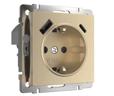 Купить Розетка Werkel с быстрой зарядкой USB Type A+С белая W1171710 4690389176463 Розетка Werkel с быстрой зарядкой USB Type A+С белая W1171710 4690389176463