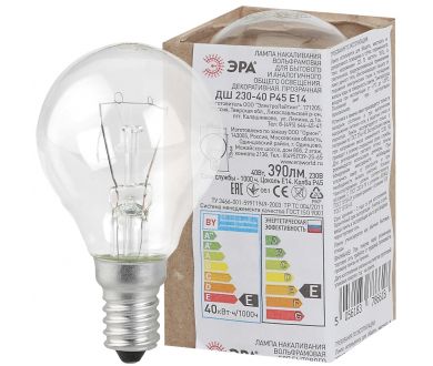 Купить Лампа накаливания Эра E14 40W ДШ 40-230-Е14 (гофра) Б0039132 Лампа накаливания Эра E14 40W ДШ 40-230-Е14 (гофра) Б0039132