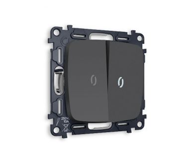 Купить Комплект механизма 2-кл проходного выключателя с подсветкой Ambrella Volt Omega MO904035 Комплект механизма 2-кл проходного выключателя с подсветкой Ambrella Volt Omega MO904035