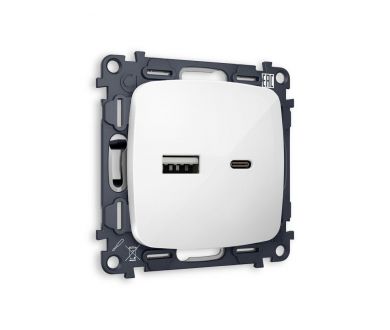 Купить Комплект механизма розетки USB A+C 20W Ambrella Volt Omega (OP1110, VM177) MO111010 Комплект механизма розетки USB A+C 20W Ambrella Volt Omega (OP1110, VM177) MO111010