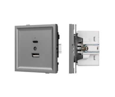 Купить Механизм USB розетки Arlight SCT-TENDO-MUAC-PL-GR (5V, 3A, QC3) 054096 Механизм USB розетки Arlight SCT-TENDO-MUAC-PL-GR (5V, 3A, QC3) 054096