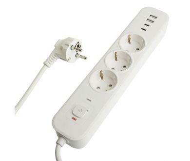 Купить Сетевой фильтр 3-местный с/з и 2 USB-A+2 Type-C 3 Stekker Nova HM21-31-05 50101 Сетевой фильтр 3-местный с/з и 2 USB-A+2 Type-C 3 Stekker Nova HM21-31-05 50101