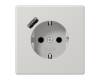 Розетка 2K+З USB Typ A Jung LS1520-18ALG