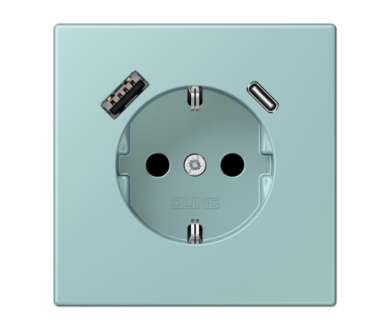 Купить Розетка 2K+З USB Typ AC Jung LC1520-15CA214 Розетка 2K+З USB Typ AC Jung LC1520-15CA214