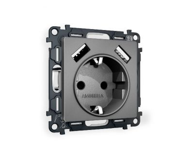 Купить Комплект механизма розетки 2USB A+A 18W (быстрая зарядка) с/з Ambrella Volt Alfa MA659010 Комплект механизма розетки 2USB A+A 18W (быстрая зарядка) с/з Ambrella Volt Alfa MA659010