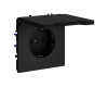 Розетка с защитными шторками и крышкой Voltum S70 VLS040308 (черный матовый)