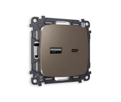 Купить Комплект механизма розетки 2USB A+C 20W (быстрая зарядка) Ambrella Volt Omega MO641010 Комплект механизма розетки 2USB A+C 20W (быстрая зарядка) Ambrella Volt Omega MO641010