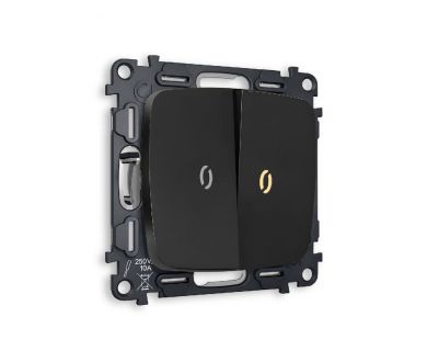 Купить Комплект механизма 2-кл выключателя с подсветкой Ambrella Volt Omega MO804010 Комплект механизма 2-кл выключателя с подсветкой Ambrella Volt Omega MO804010