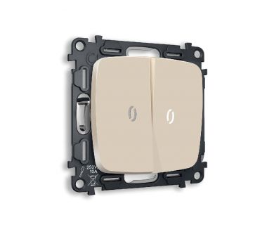 Купить Комплект механизма 2-кл выключателя с подсветкой Ambrella Volt Omega MO324015 Комплект механизма 2-кл выключателя с подсветкой Ambrella Volt Omega MO324015