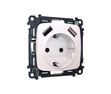 Купить Комплект механизма розетки 2USB A+A 18W (быстрая зарядка) с/з Ambrella Volt Omega MO209010 Комплект механизма розетки 2USB A+A 18W (быстрая зарядка) с/з Ambrella Volt Omega MO209010