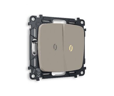 Купить Комплект механизма 2-кл выключателя с подсветкой Ambrella Volt Omega MO364010 Комплект механизма 2-кл выключателя с подсветкой Ambrella Volt Omega MO364010