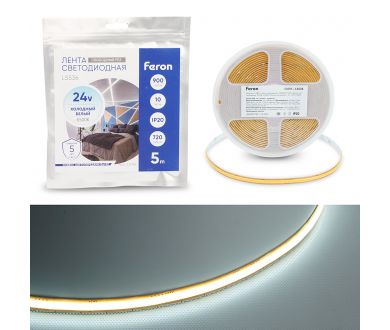 Купить Светодиодная лента Feron LS536 24V 720*COB 10W/m IP20 6500К 53095 Светодиодная лента Feron LS536 24V 720*COB 10W/m IP20 6500К 53095