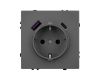 Механизм розетки с USB зарядкой Arlight SCT-NOBE-MUAC-SFPL-GR (230V, 16A) 054287