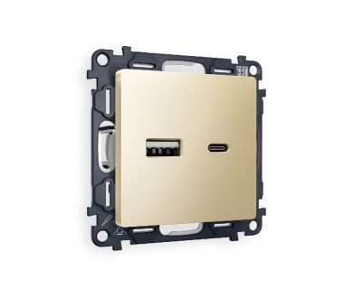 Купить Комплект механизма розетки 2USB A+C 20W (быстрая зарядка) Ambrella Volt Alfa MA611010 Комплект механизма розетки 2USB A+C 20W (быстрая зарядка) Ambrella Volt Alfa MA611010