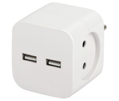 Купить Разветвитель электрический Эра SP-2-USB-W Б0049531 Разветвитель электрический Эра SP-2-USB-W Б0049531
