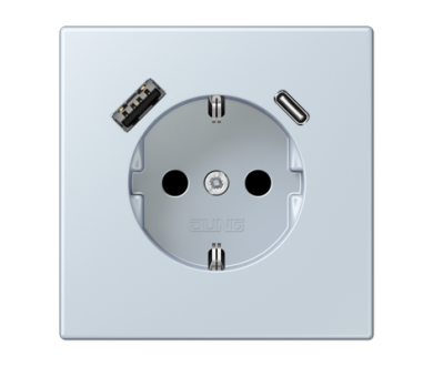 Купить Розетка 2K+З USB Typ AC Jung LC1520-15CA209 Розетка 2K+З USB Typ AC Jung LC1520-15CA209