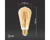 Лампа светодиодная Эра E27 7W 2400K F-LED ST64-7W-824-E27 gold Б0047664
