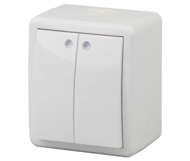 Купить Выключатель двойной с подсветкой Эра 11-1405-01 Б0020677 Выключатель двойной с подсветкой Эра 11-1405-01 Б0020677