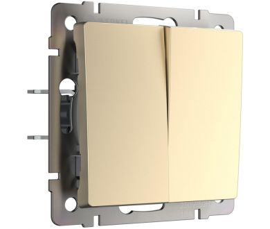 Купить Выключатель двухклавишный проходной Werkel шампань W1122011 4690389157141 Выключатель двухклавишный проходной Werkel шампань W1122011 4690389157141