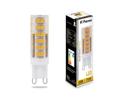 Купить Лампа светодиодная Feron G9 7W 2700K Прямосторонняя Матовая LB-433 25766 Лампа светодиодная Feron G9 7W 2700K Прямосторонняя Матовая LB-433 25766