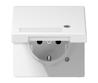 Купить Розетка Schuko с крышкой Jung LS1520NAKLKOWW Розетка Schuko с крышкой Jung LS1520NAKLKOWW