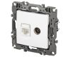 Розетка комбинированная RJ45+TV Эра 12-3110-01М Б0065691