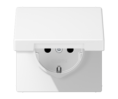 Купить Розетка Schuko с крышкой Jung LS1520BFKLWWM Розетка Schuko с крышкой Jung LS1520BFKLWWM