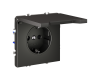 Розетка с защитными шторками и крышкой Voltum S70 VLS040306 (титан)