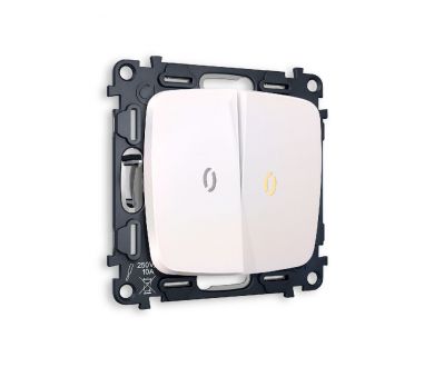 Купить Комплект механизма 2-кл проходного выключателя с подсветкой Ambrella Volt Omega MO204030 Комплект механизма 2-кл проходного выключателя с подсветкой Ambrella Volt Omega MO204030