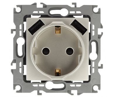 Купить Розетка 2P+E со шторками и 2xUSB Эра 14-4109-04 Б0047870 Розетка 2P+E со шторками и 2xUSB Эра 14-4109-04 Б0047870
