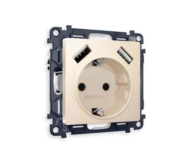 Купить Комплект механизма розетки 2USB A+A 18W (быстрая зарядка) с/з Ambrella Volt Alfa MA329010 Комплект механизма розетки 2USB A+A 18W (быстрая зарядка) с/з Ambrella Volt Alfa MA329010