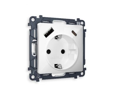 Купить Комплект механизма розетки 2USB A+C 20W (быстрая зарядка) с/з Ambrella Volt Alfa MA110010 Комплект механизма розетки 2USB A+C 20W (быстрая зарядка) с/з Ambrella Volt Alfa MA110010