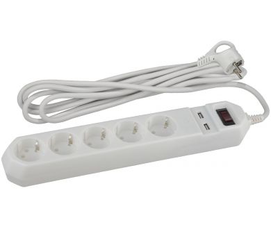 Купить Сетевой фильтр Эра USF-5es-1.5m-USB-W Б0019037 Сетевой фильтр Эра USF-5es-1.5m-USB-W Б0019037