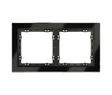 Рамка на 2 поста Voltum S70 VLS110208 (черный,стекло)