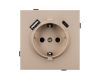 Механизм розетки с USB зарядкой Arlight SCT-TENDO-MUAC-PL-GD (230V, 16A) 054089
