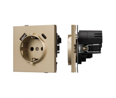 Купить Механизм розетки с USB зарядкой Arlight SCT-TENDO-MUAC-SFPL-GD (230V, 16A) 054608 Механизм розетки с USB зарядкой Arlight SCT-TENDO-MUAC-SFPL-GD (230V, 16A) 054608