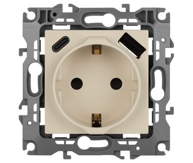 Купить Розетка со шторками с USB type-A+C Эра 12-4108-02 Б0067731 Розетка со шторками с USB type-A+C Эра 12-4108-02 Б0067731