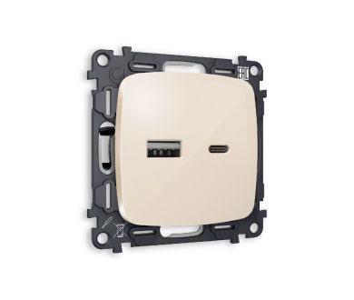 Купить Комплект механизма розетки 2USB A+C 20W (быстрая зарядка) Ambrella Volt Omega MO311010 Комплект механизма розетки 2USB A+C 20W (быстрая зарядка) Ambrella Volt Omega MO311010